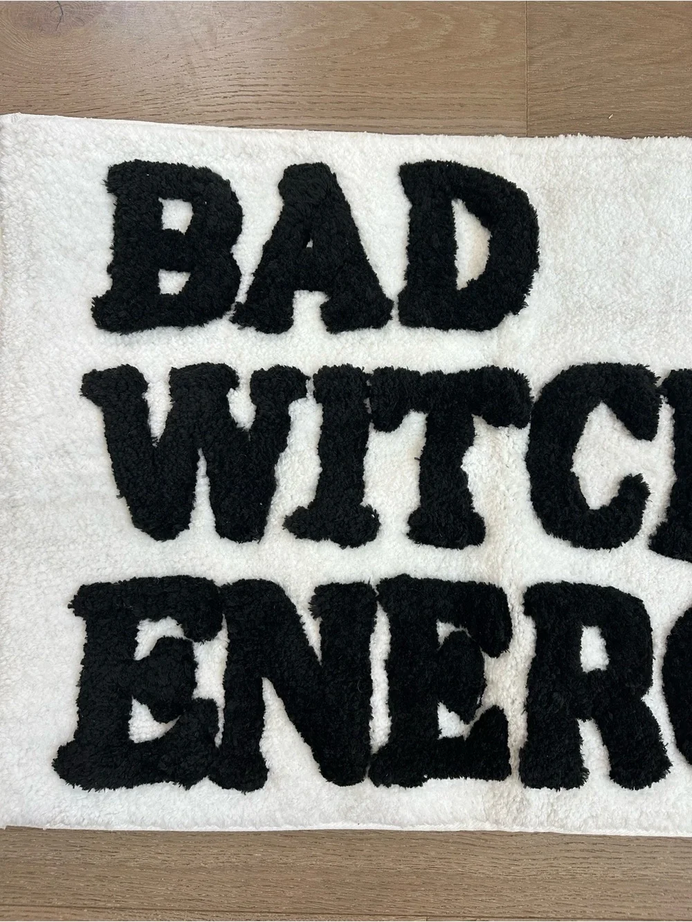 Spooky Chateau Bad Witch Energy Halloween Bath Rug 20x30 Black White NWT